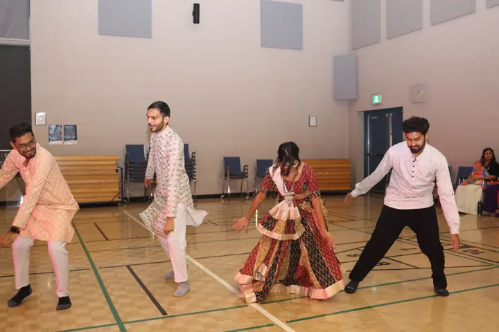 A group of guests enjoying Garba together